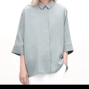 COS Over-sized lyocell light grey shirt
